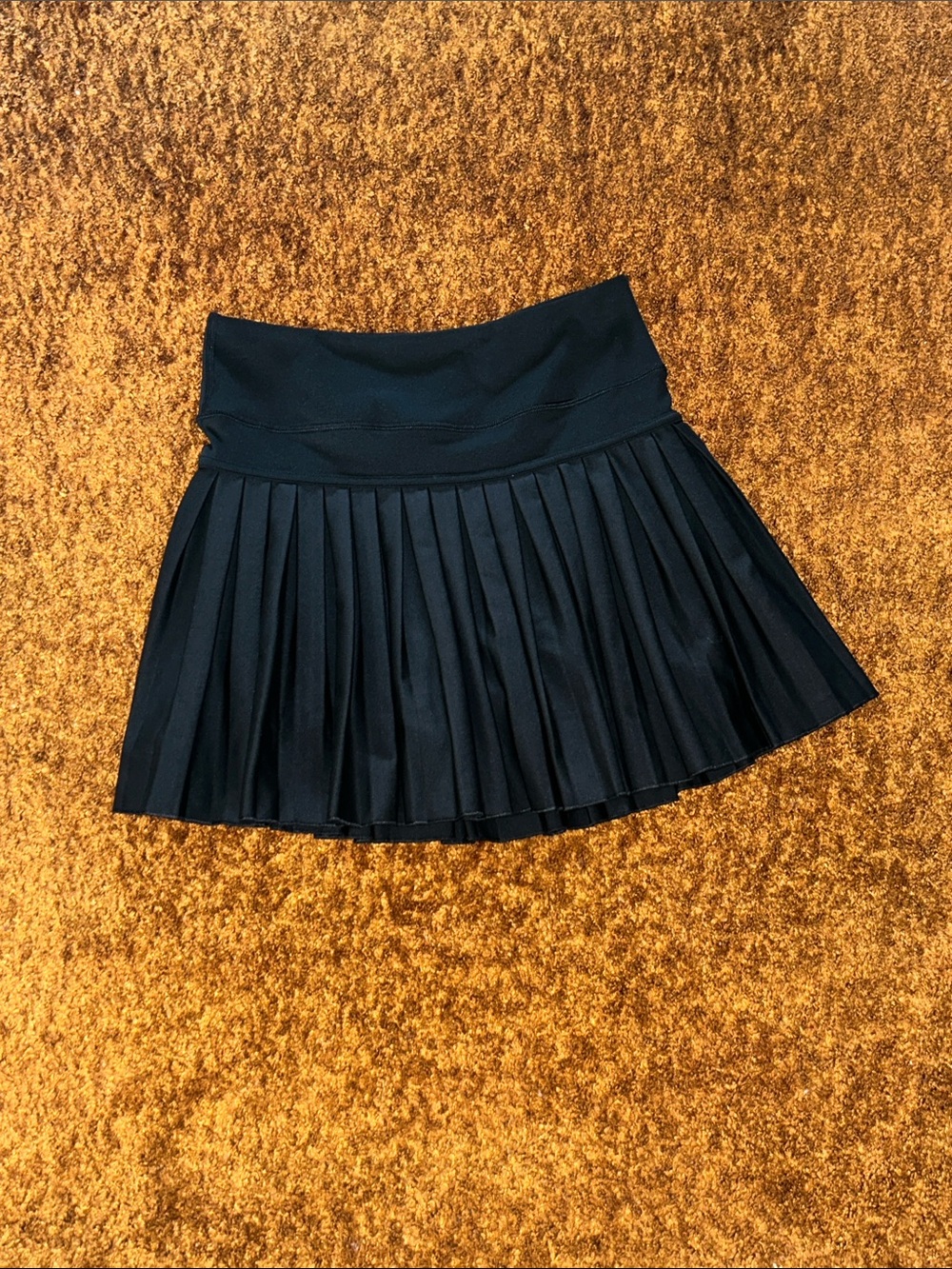 Yogalicious Black Pleated Circle Skater Skirt